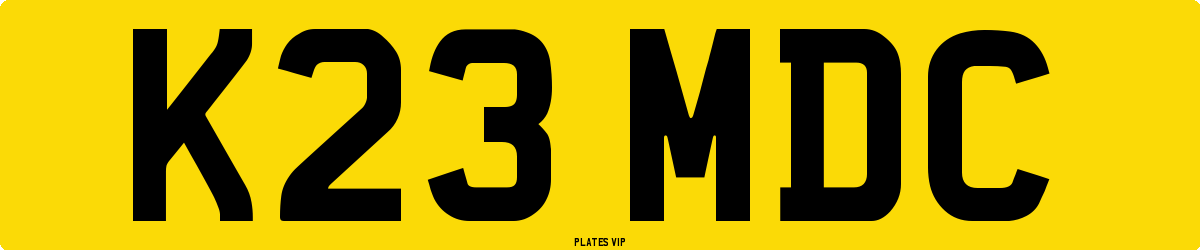 K23 MDC Number Plate