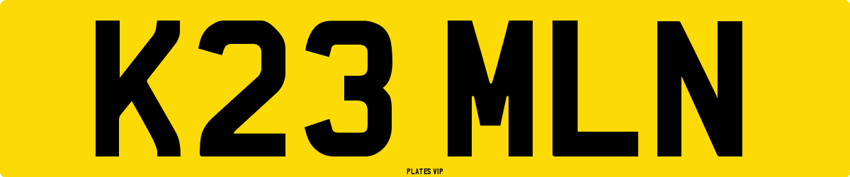 K23 MLN Number Plate