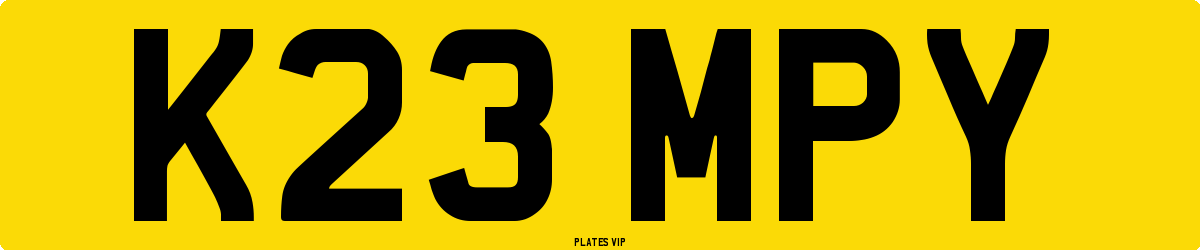 K23 MPY Number Plate