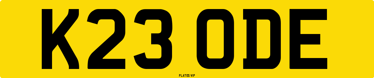 K23 ODE Number Plate