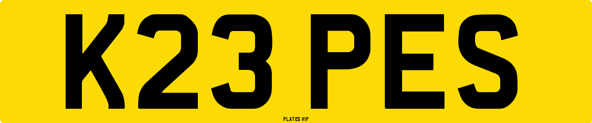 K23 PES Number Plate