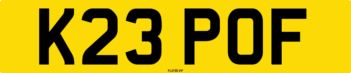 K23 POF Number Plate