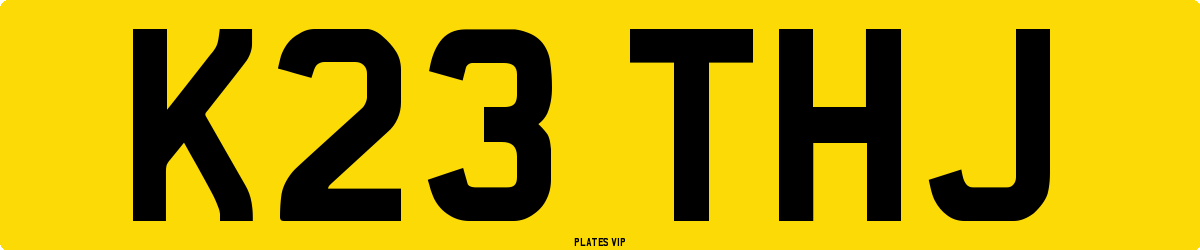 K23 THJ Number Plate