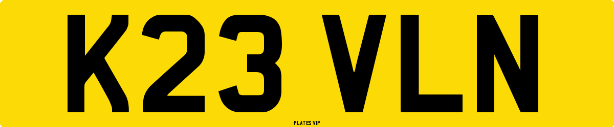 K23 VLN Number Plate