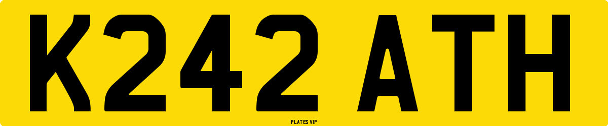 K242 ATH Number Plate