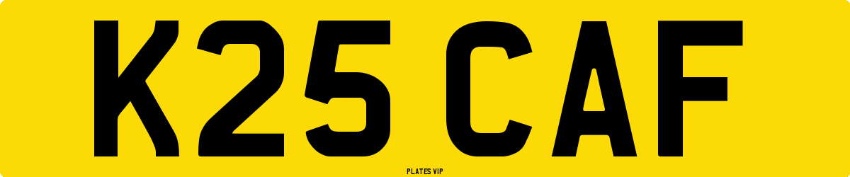 K25 CAF Number Plate
