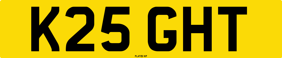K25 GHT Number Plate