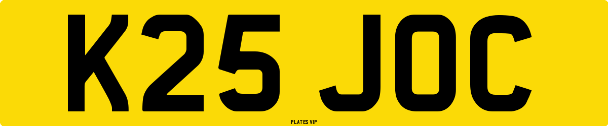 K25 JOC Number Plate