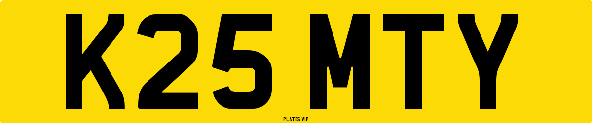 K25 MTY Number Plate