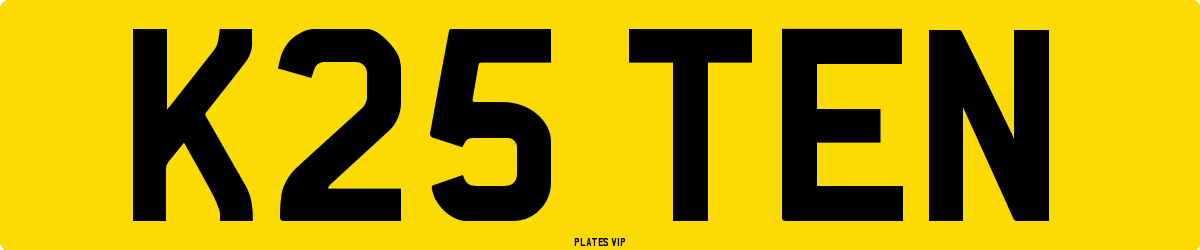 K25 TEN Number Plate