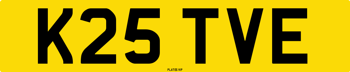 K25 TVE Number Plate