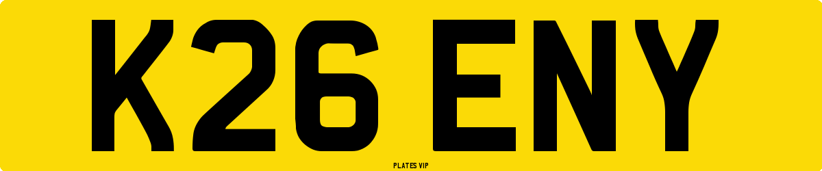 K26 ENY Number Plate