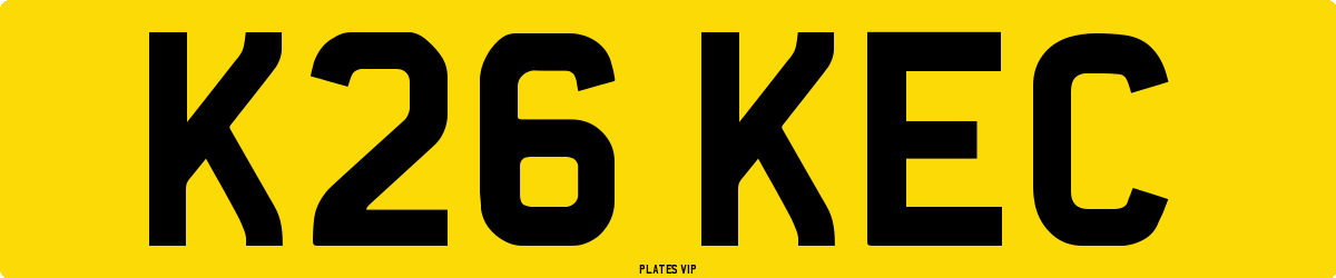 K26 KEC Number Plate