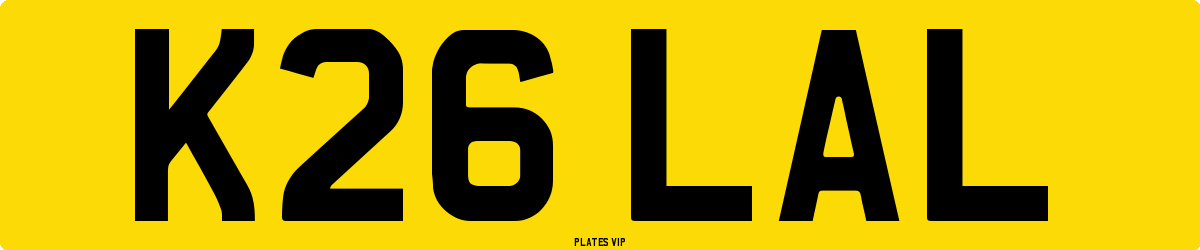 K26 LAL Number Plate