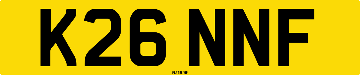 K26 NNF Number Plate