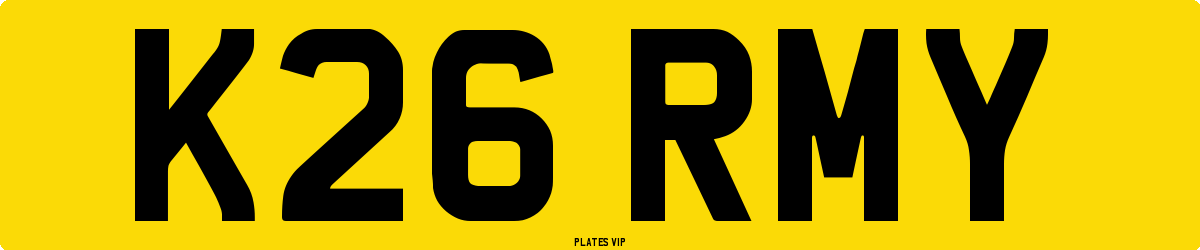 K26 RMY Number Plate