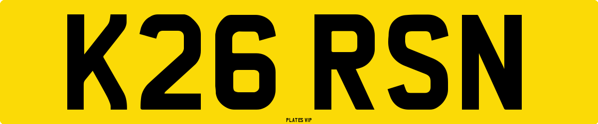 K26 RSN Number Plate