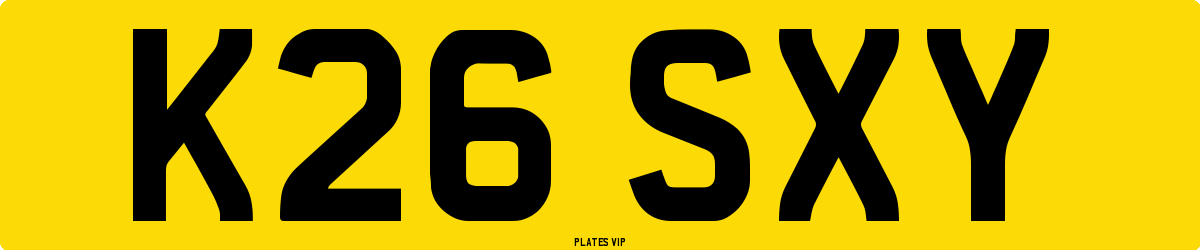 K26 SXY Number Plate