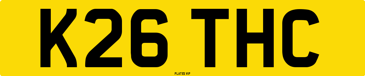 K26 THC Number Plate