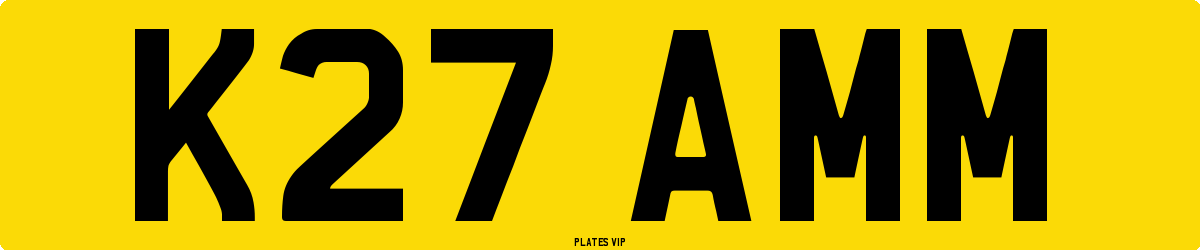 K27 AMM Number Plate