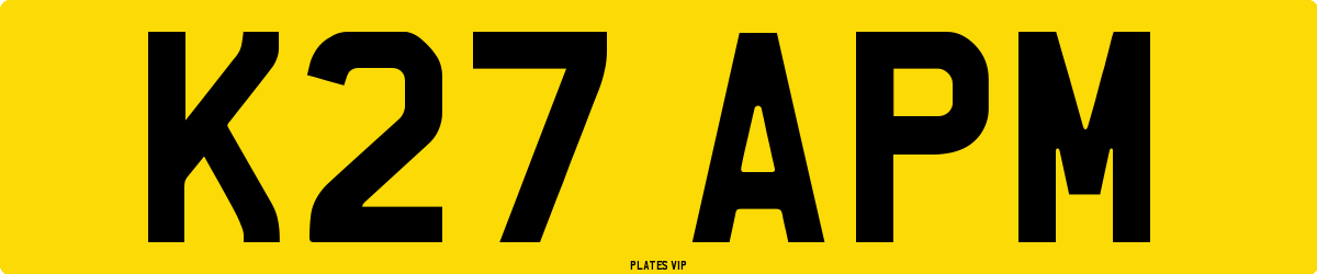 K27 APM Number Plate