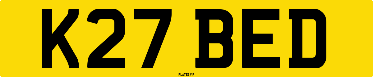 K27 BED Number Plate