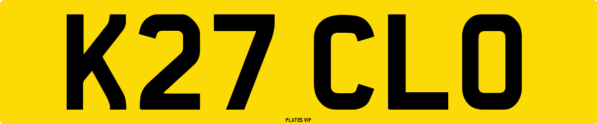 K27 CLO Number Plate