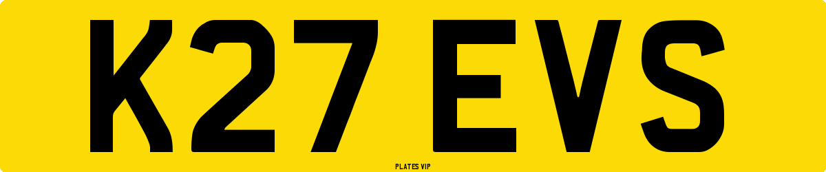 K27 EVS Number Plate