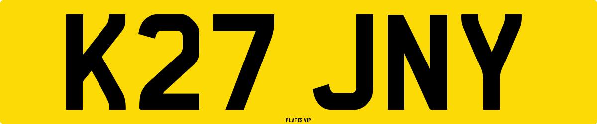 K27 JNY Number Plate
