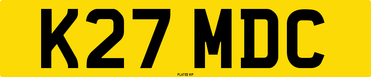 K27 MDC Number Plate
