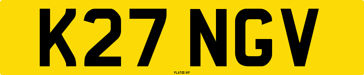 K27 NGV Number Plate