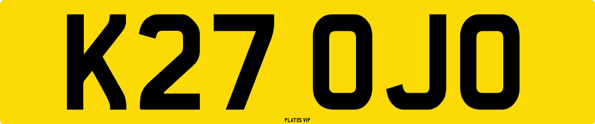 K27 OJO Number Plate