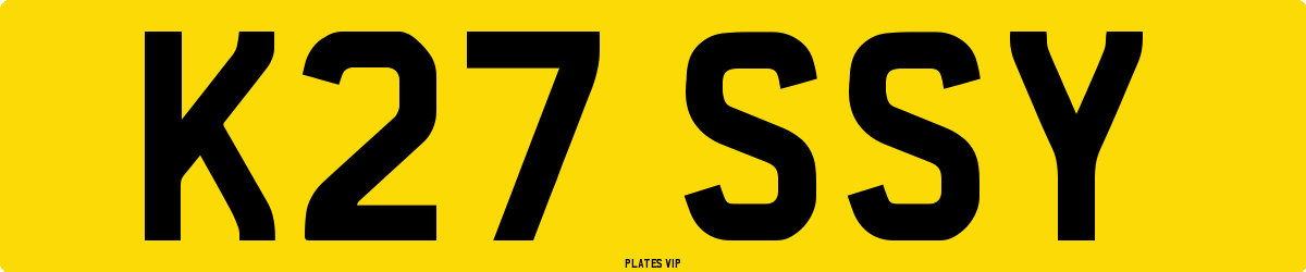 K27 SSY Number Plate