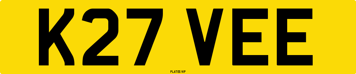 K27 VEE Number Plate