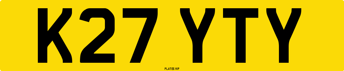 K27 YTY Number Plate