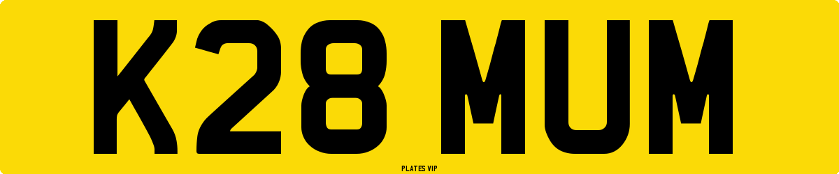 K28 MUM Number Plate