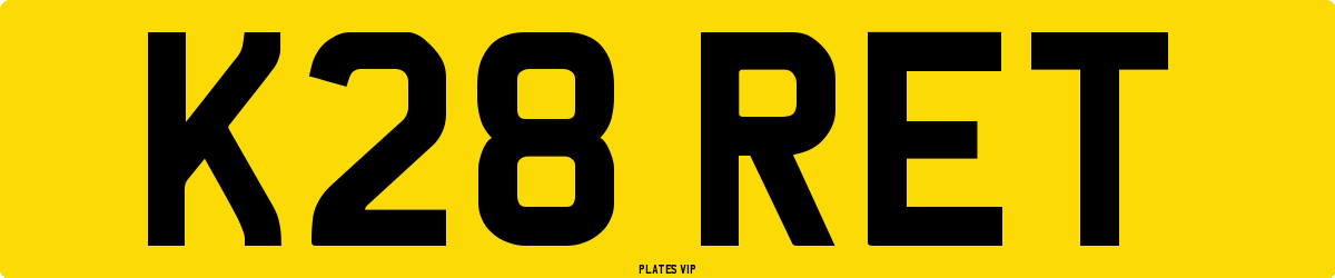 K28 RET Number Plate