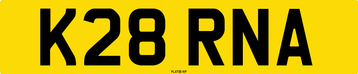 K28 RNA Number Plate