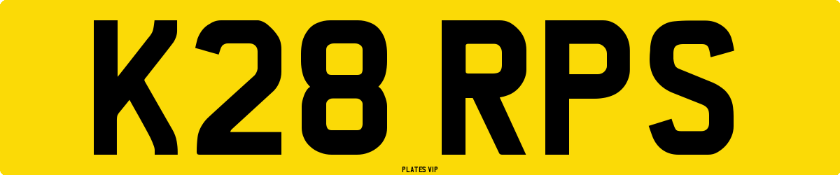 K28 RPS Number Plate
