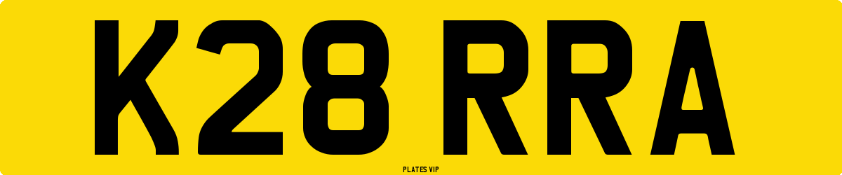 K28 RRA Number Plate