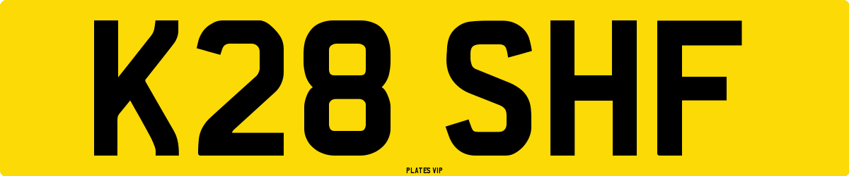K28 SHF Number Plate