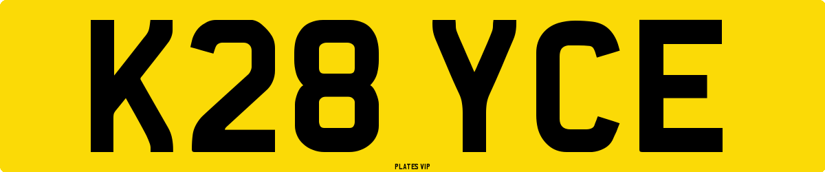 K28 YCE Number Plate