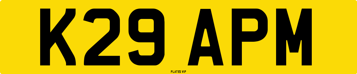 K29 APM Number Plate
