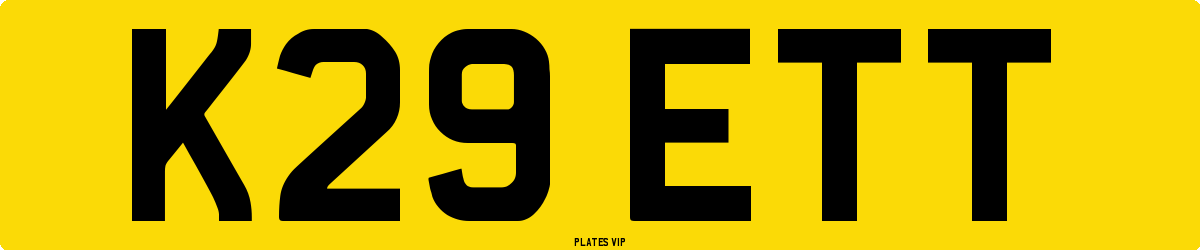 K29 ETT Number Plate