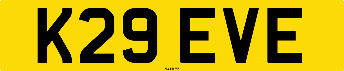 K29 EVE Number Plate