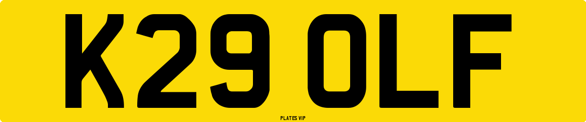 K29 OLF Number Plate