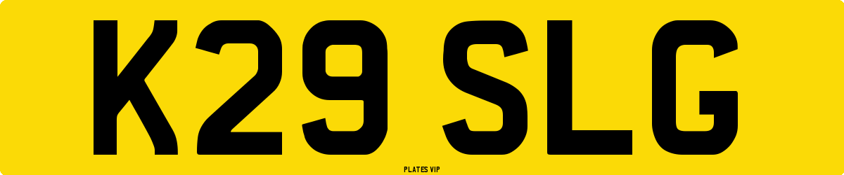 K29 SLG Number Plate