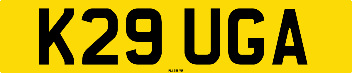 K29 UGA Number Plate