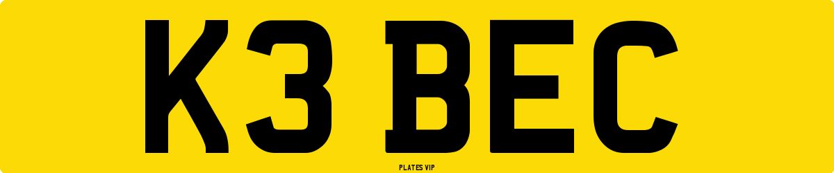 K3 BEC Number Plate