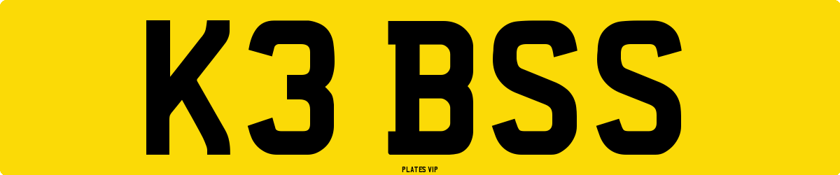 K3 BSS Number Plate